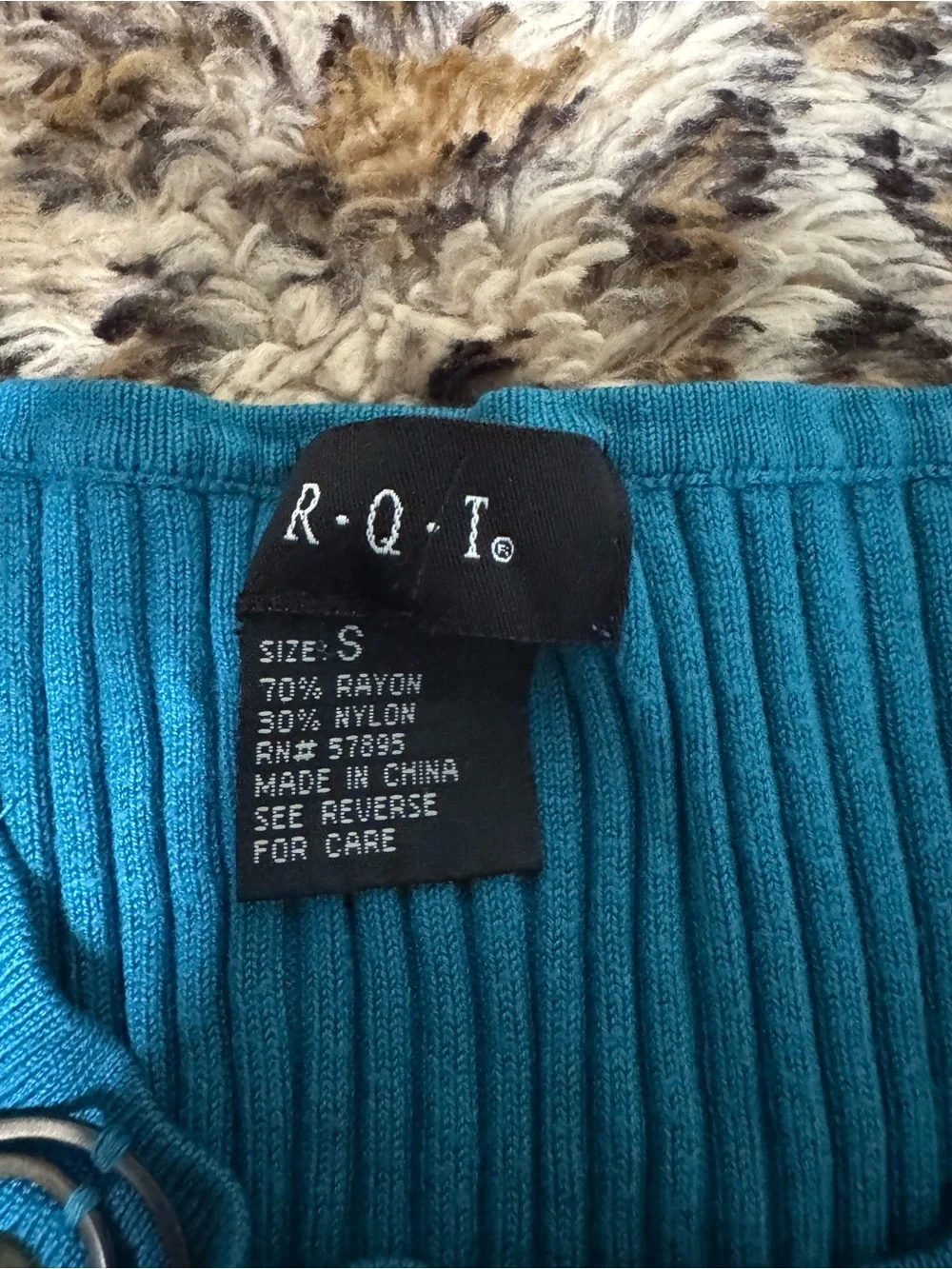 Kids Sleeveless Ribbed Dress with Decorative Neck - Teal